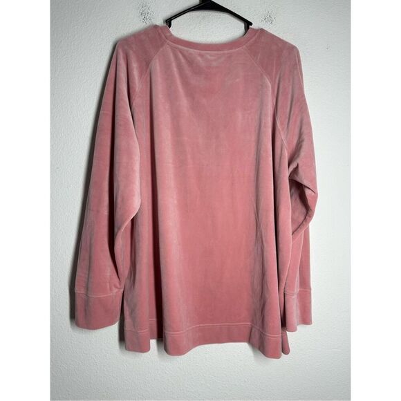Time and Tru Velour Rose Pink Sweatshirt Size XXL(20) - Picture 3 of 10